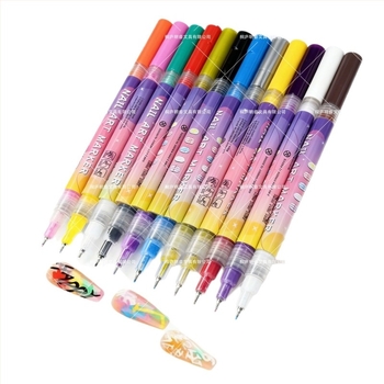 Mingrui 0,5 mm tűhegyű köröm művészeti graffiti marker – DIY viselhető körmök, kézzel rajzolt pöttyök és kontúrok, akril marker