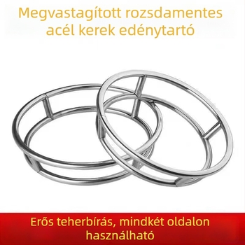 Vastagított rozsdamentes acélból készült, kétoldalas fazékállvány, hőszigetelt konyhai tároló, nagy kanál tartó, égésvédő edényalátét, kétoldalas fazék alátét