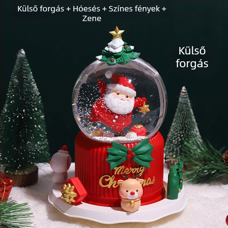 Cuki kristálygömb 45 — asztali dekoráció, gyantából készült kézműves, kreatív ajándék karácsonykor