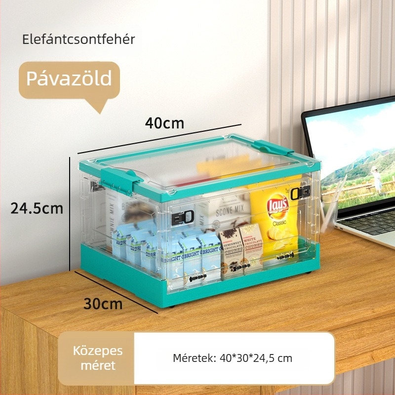 Összecsukható ruhatároló doboz otthoni gardrobhoz, nagy kapacitású műanyag tároló