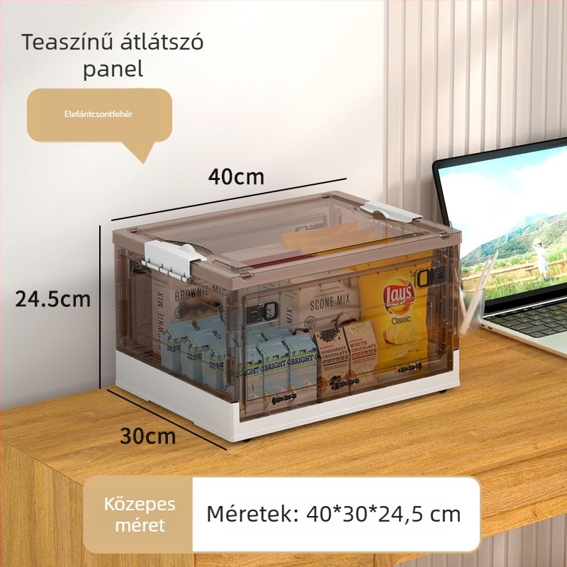 Összecsukható ruhatároló doboz otthoni gardrobhoz, nagy kapacitású műanyag tároló