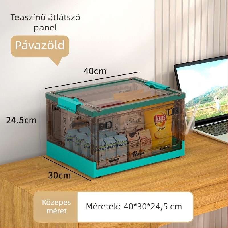 Összecsukható ruhatároló doboz otthoni gardrobhoz, nagy kapacitású műanyag tároló