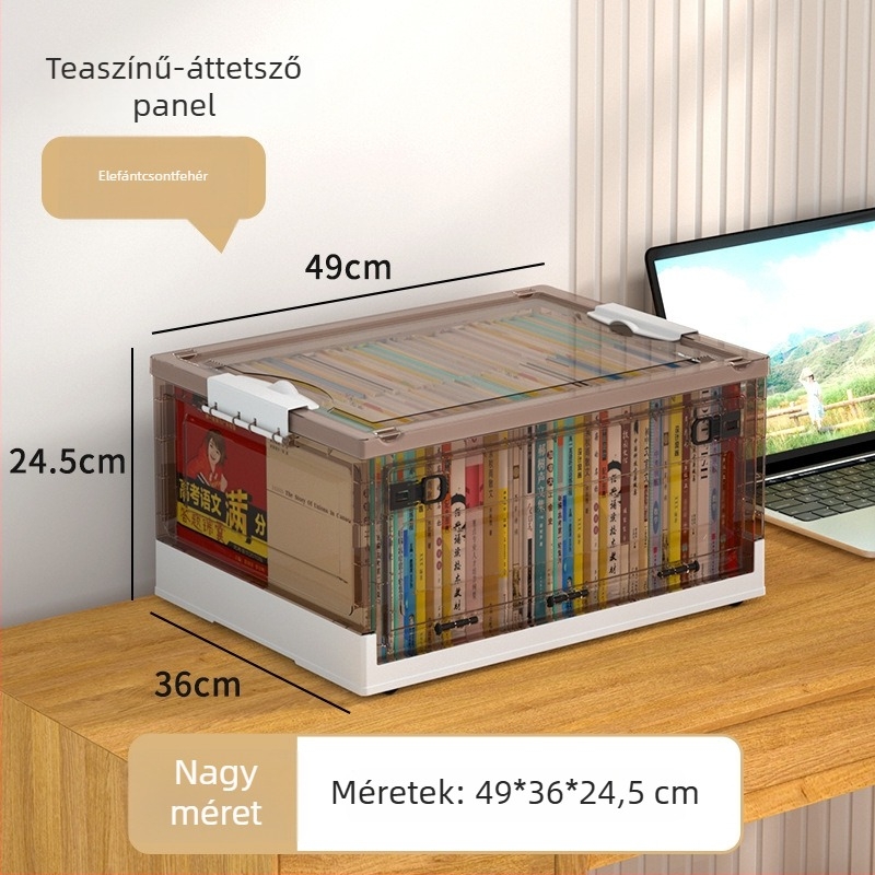 Összecsukható ruhatároló doboz otthoni gardrobhoz, nagy kapacitású műanyag tároló