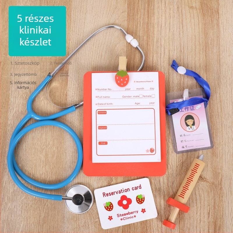 Fa orvosi készlet gyerekeknek – doktor és ápoló szerepjáték
