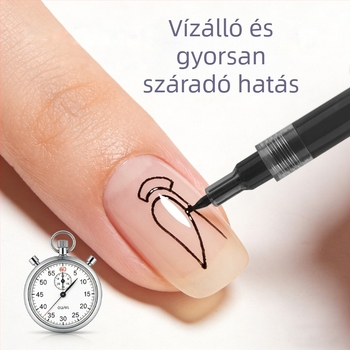 0,7 mm-es vízálló DIY körömdíszítő toll, gyorsan száradó, körmök díszítésére és mintázására