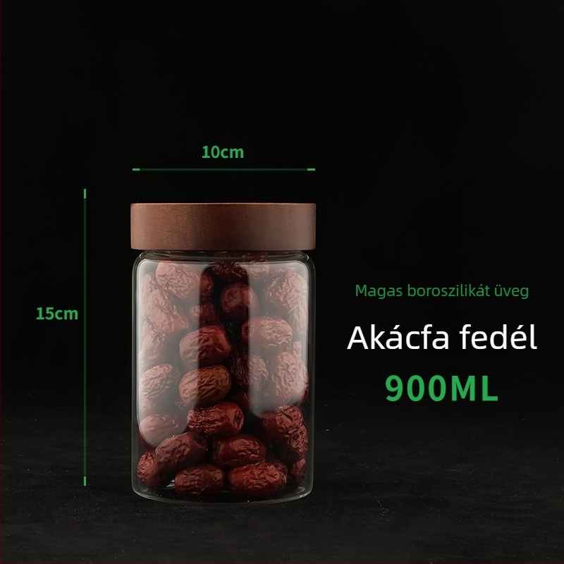 Akácfa gabonatároló edény, nagy kapacitású, légmentesen záródó, élelmiszer-minőségű, háztartási használatra, nedvesség- és kártevő elleni védelem