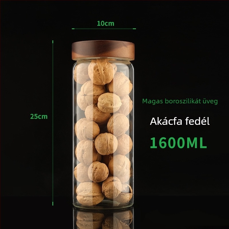 Akácfa gabonatároló edény, nagy kapacitású, légmentesen záródó, élelmiszer-minőségű, háztartási használatra, nedvesség- és kártevő elleni védelem
