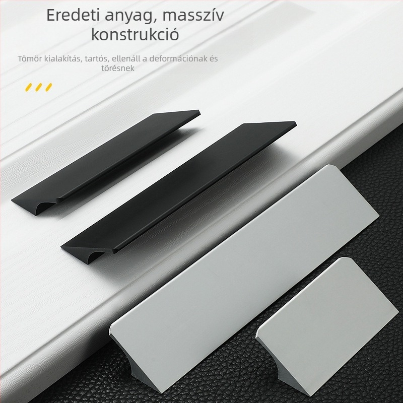 Űr-alumínium bútorgomb, matt kivitel, modern minimalista skandináv stílus, európai dizájn, szerelési furatok 64/96/128 mm