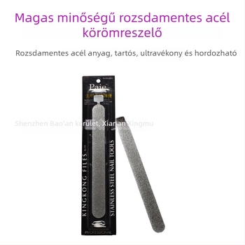 Rozsdamentes acélból készült körömpolírozó blokk, szemcsés reszelő, élformázó eszköz, gyémánt abrazív sáv a körömnek