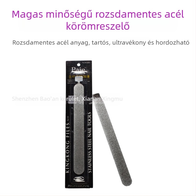 Rozsdamentes acélból készült körömpolírozó blokk, szemcsés reszelő, élformázó eszköz, gyémánt abrazív sáv a körömnek