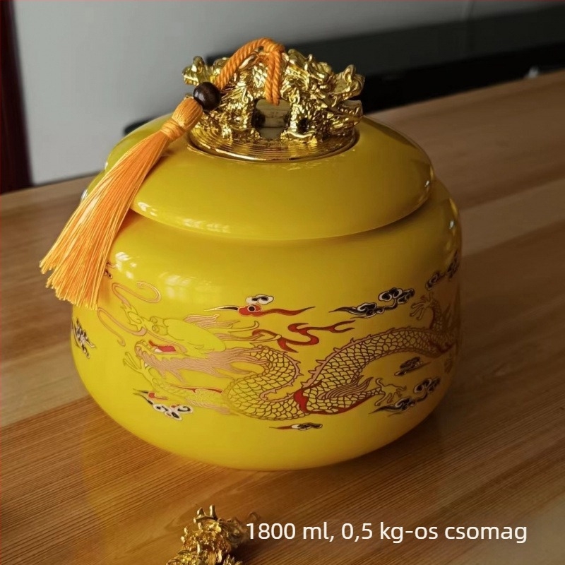 Nagy kapacitású kerámia teás edény, lezárt, nedvességálló, Pu'er és Maofeng tea számára, otthoni használatra