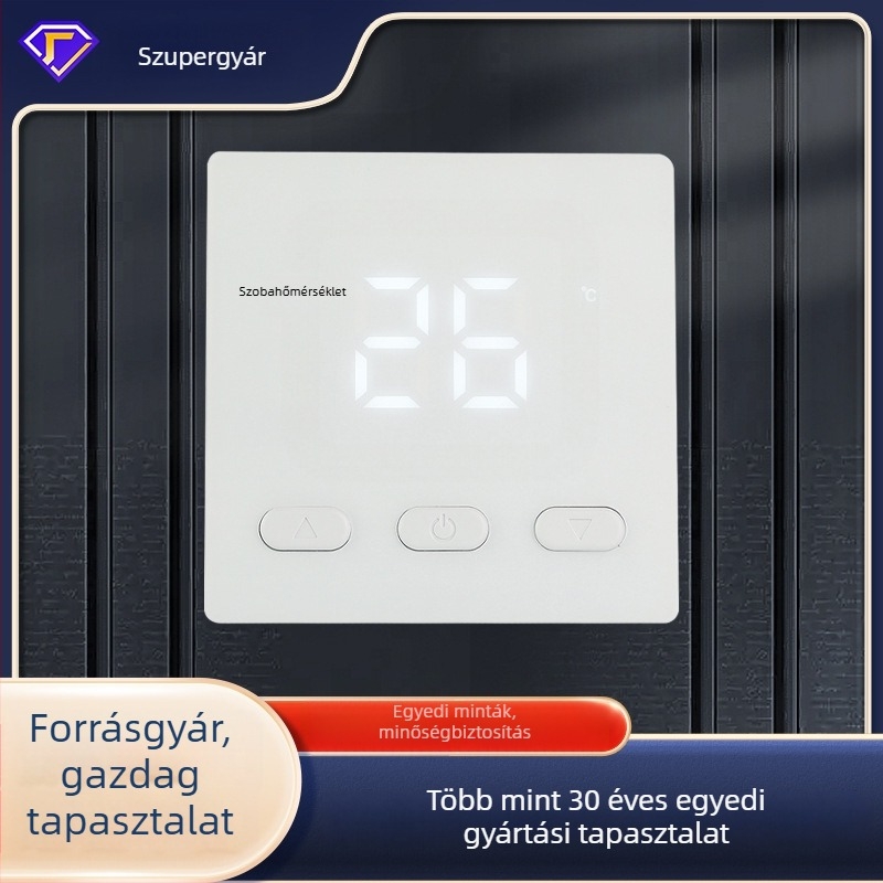 Vízalapú padlófűtés termosztát LCD kijelzővel és hőmérsékletszabályzó kapcsolóval X20