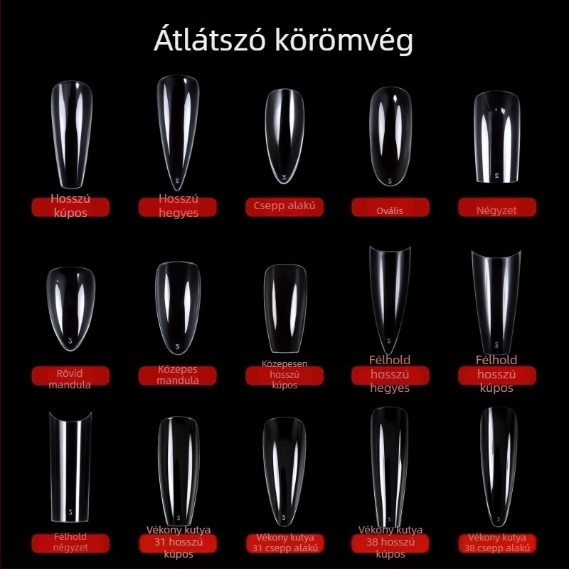 Egy darabból álló műköröm tippek – átlátszó, teljes és részleges fedés, kozmetikai szalonok számára