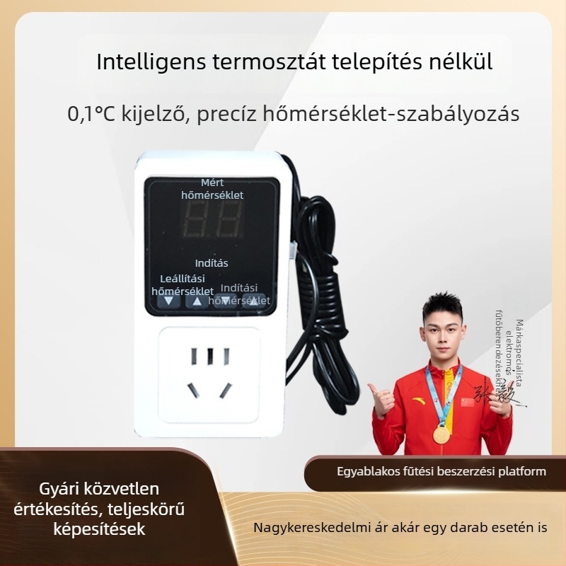 Digitális kijelzős intelligens hőmérséklet-szabályzó aljzat akváriumhoz és háziállat-melegítéshez