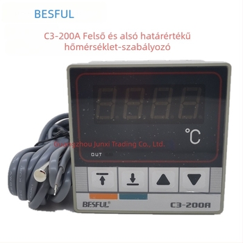 BESFUL BIHE Napelemes hőmérséklet-szabályozó C3-200A, felső és alsó határ, 1-csatornás kimenet