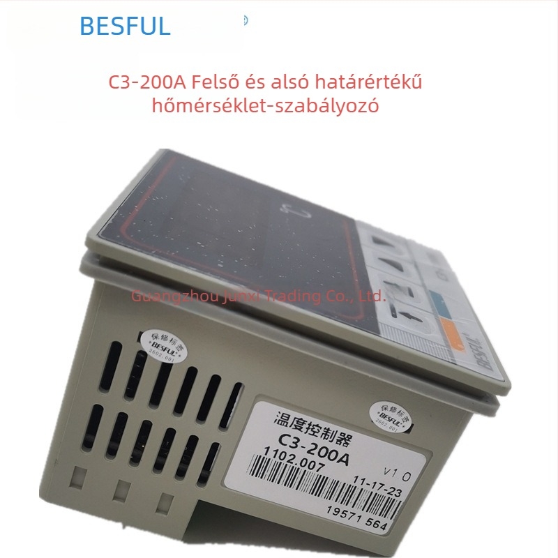 BESFUL BIHE Napelemes hőmérséklet-szabályozó C3-200A, felső és alsó határ, 1-csatornás kimenet