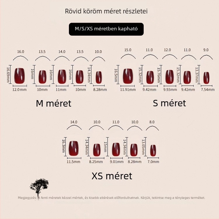 30 darabos teljes méretű felhelyezhető műköröm készlet