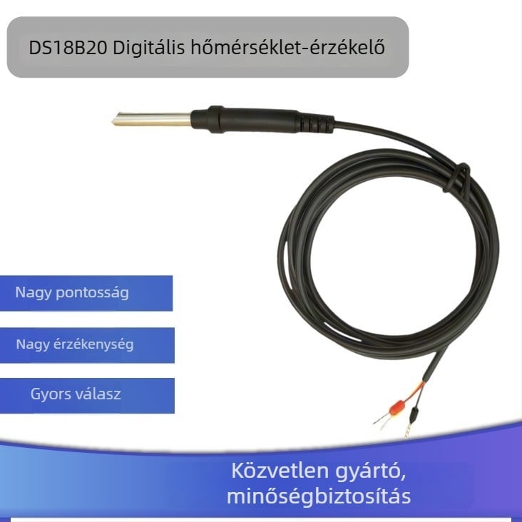 DS18B20 digitális hőmérséklet-szenzor, IP68 vízálló, nagy pontosság