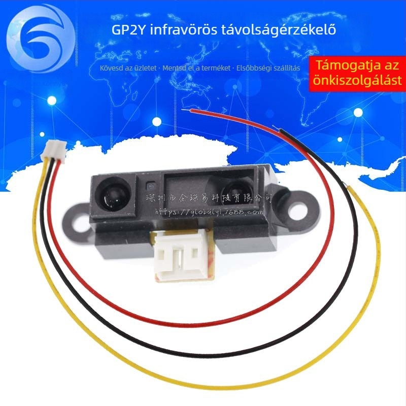 GP2Y0A21YK0F infravörös távolságérzékelő, 10–80 cm, kábellel