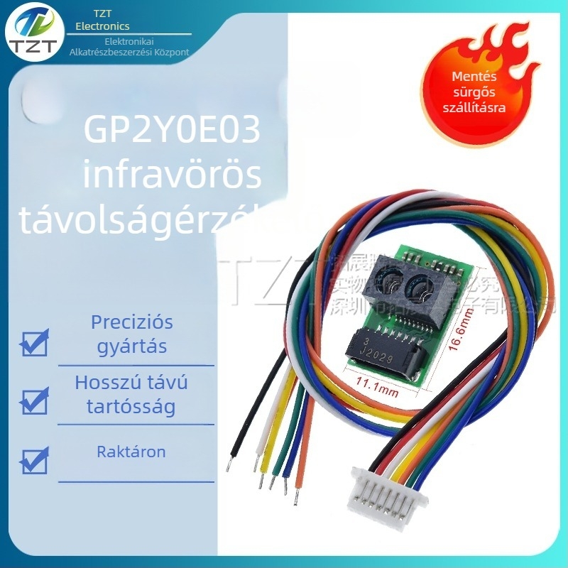 GP2Y0E03 infravörös távolságmérő szenzor modul I2C kimenettel, nagy pontosságú