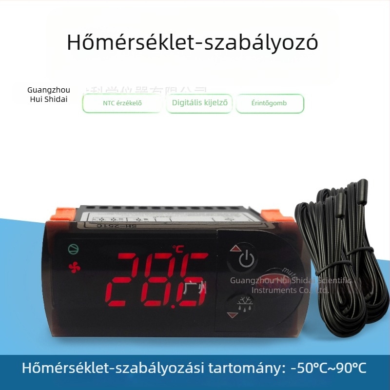 251C hőmérséklet-szabályzó -50–90°C hűtőkamionhoz és virágtartó szekrényhez (hűtés és fűtés)