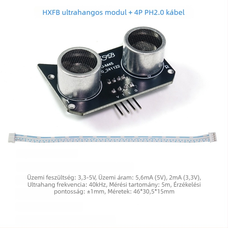 Ultrahangos távolságmérő modul intelligens autókhoz és robotokhoz – DIY akadályelkerülő detektáló modul