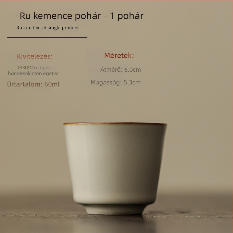 Holdfehér kerámia teáscsésze, kis méretű, személyes Gongfu teáskészlet