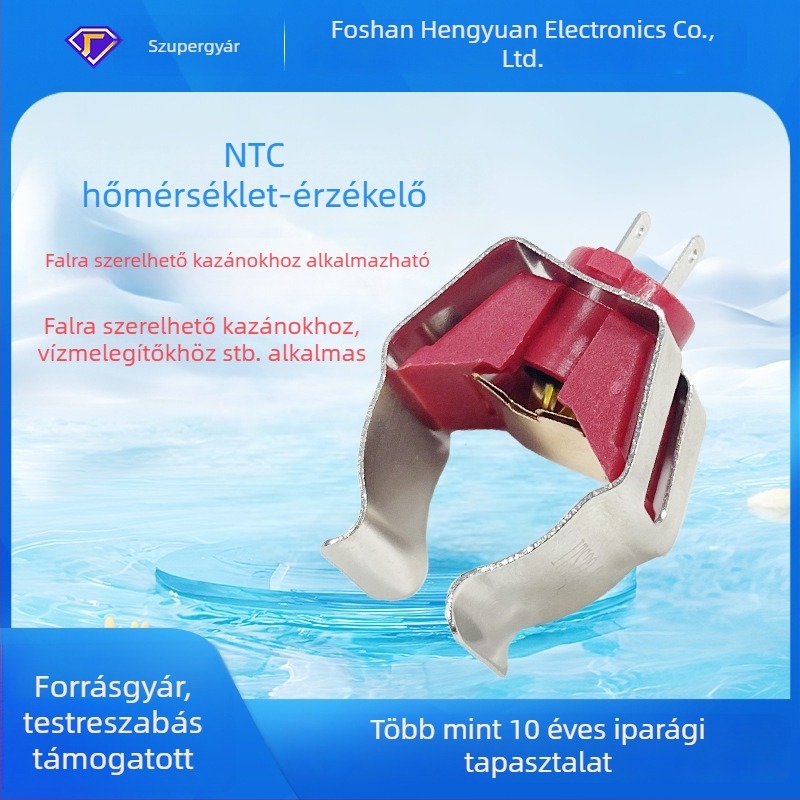 10K3950 NTC termosztor, csőbilincs típusú, G18, réz-nikkeles bevonattal, hőmérséklet-érzékelő falra szerelhető vízmelegítő kazánokhoz