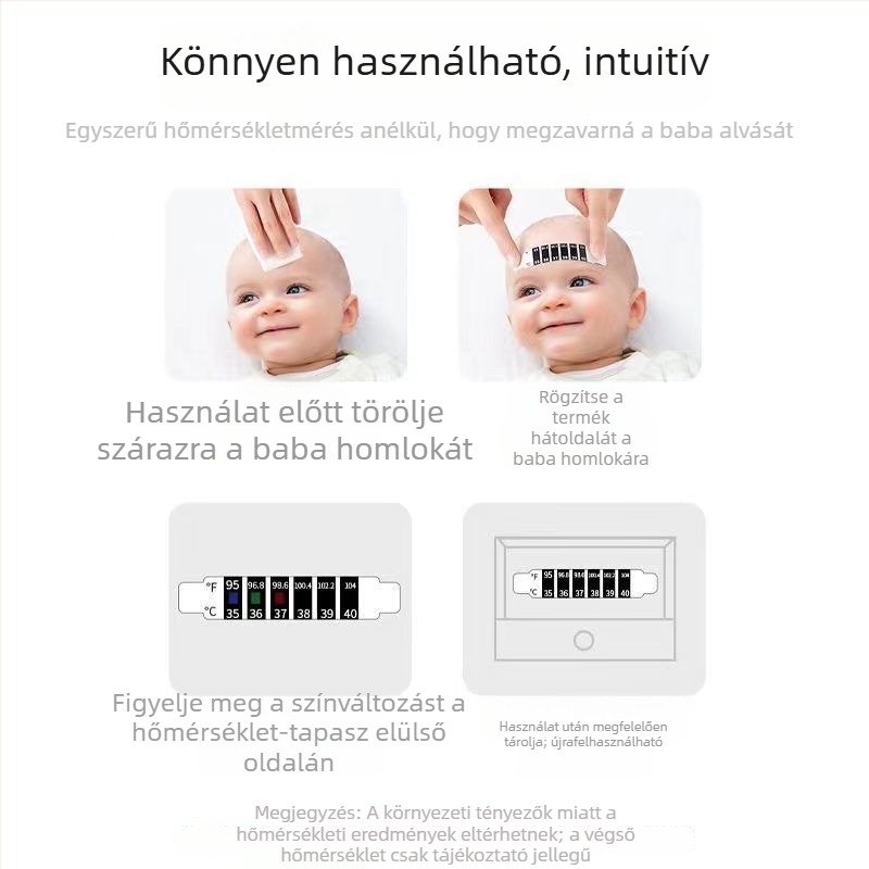 Baba homlokhőmérséklet-sticker – intelligens hőmérséklet-szenzoros tapasz