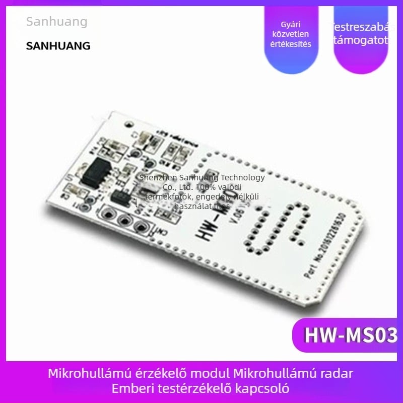 HW-MS03 Mikrohullámú radar szenzor-modul, emberi jelenlét érzékelő kapcsolóval