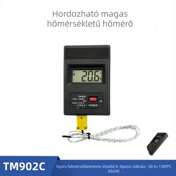 TM902C Hordozható K-típusú digitális hőmérő, -50–1300°C