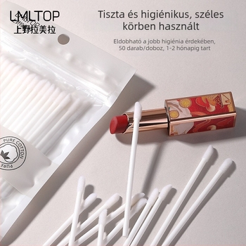 Ramila egyszer használatos flockos ajak ecset, 50 db, kerek fej, szilárd színű rúzs B0517