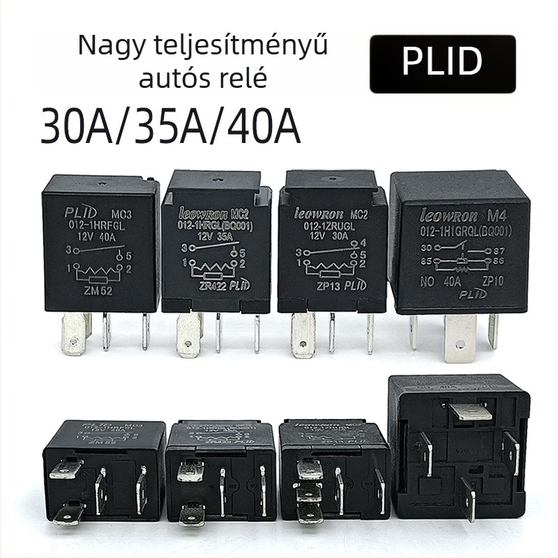 Plid nagy teljesítményű autórelé, 12V, 30A/35A/40A