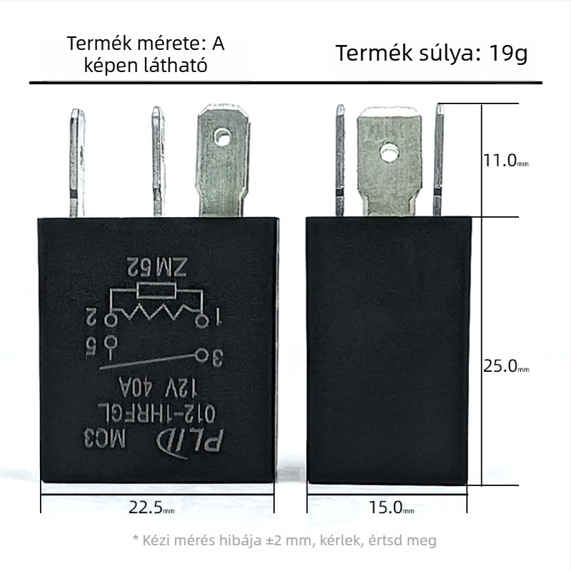 Plid nagy teljesítményű autórelé, 12V, 30A/35A/40A