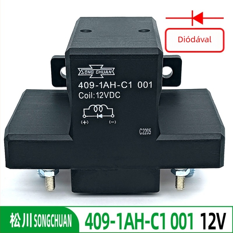 Songchuan nagy teljesítményű autó relé 409-1AH-C1 001DC12V diódus kapcsoló relé