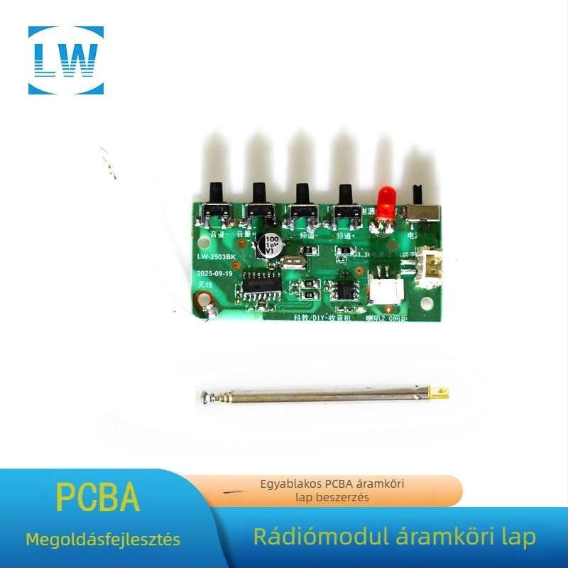 Fa alapú kísérleti rádiókészlet gyerekeknek, DIY oktatási rádiómodul antennával