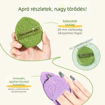 Hidrofil poliuretán arctisztító szivacs, csepp alakú, puha és bőrbarát, sminklemosó szivacs, 3 darabos készlet