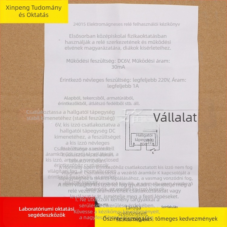 Elektromágnes relé — Oktatási kísérleti eszköz elektromágnesességhez középiskolában