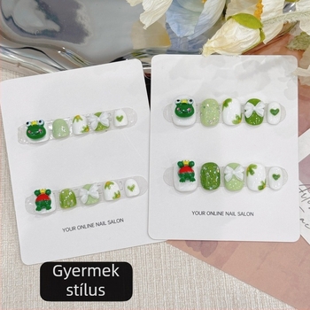 Gyerekeknek készülő béka motívumos körömdíszítő matricák – vízálló, biztonságos