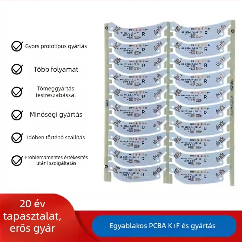 LED áramkörök számára alumínium alapú PCB, egy- és kétsoldalas, SMD forrasztás
