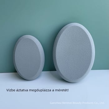 Hatalmas kúpos, kör alakú sminkszivacs, latexmentes, hidrofíliás poliuretán, száraz és nedves használat, alapozóhoz, rendkívül puha
