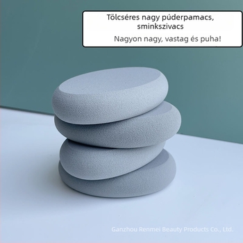 Hatalmas kúpos, kör alakú sminkszivacs, latexmentes, hidrofíliás poliuretán, száraz és nedves használat, alapozóhoz, rendkívül puha