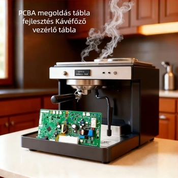 PCB-összeszerelés és SMT prototípus-készítés kávéfőző vezérlőpanelhez, alaplap és mikrokontroller