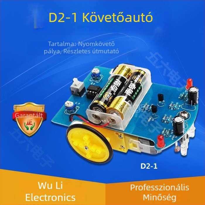 D2-1 intelligens vonalkövető robotkészlet hegesztéshez, összeszereléshez és DIY elektronika képzéshez