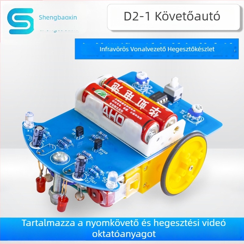 D2-1 intelligens vonalkövető robotkészlet hegesztéshez, összeszereléshez és DIY elektronika képzéshez