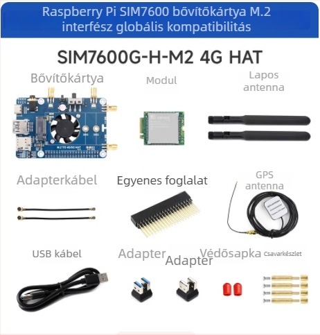 Raspberry Pi 4G bővítőlap SIM7600G-H, M.2 modul, globális GNSS többfrekvenciás, nagy sebesség