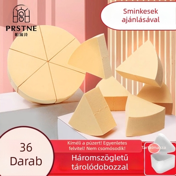 Paris háromszög alakú púderpuff bőrszerű felülettel – sminkszivacs tojás alakú, laza púderhez és folyékony alapozóhoz