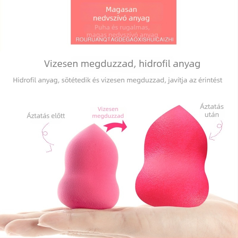 Red Makeup Diary hidrofíliás puderpúder puff dobozos formájú tök alakú szivacs, poliuretánhab, nedvesítés hatására megnő, nedves és száraz használatra, 40×60 mm