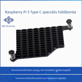 Raspberry Pi 5 alumínium hűtő és hőpad, nyomócsavaros rögzítés