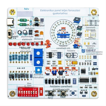 Színes silkscreenes elektronikai folyamatok gyakorló panel teljes forrasztó készlettel SMT/DIP alkatrészekhez TJ-56-716